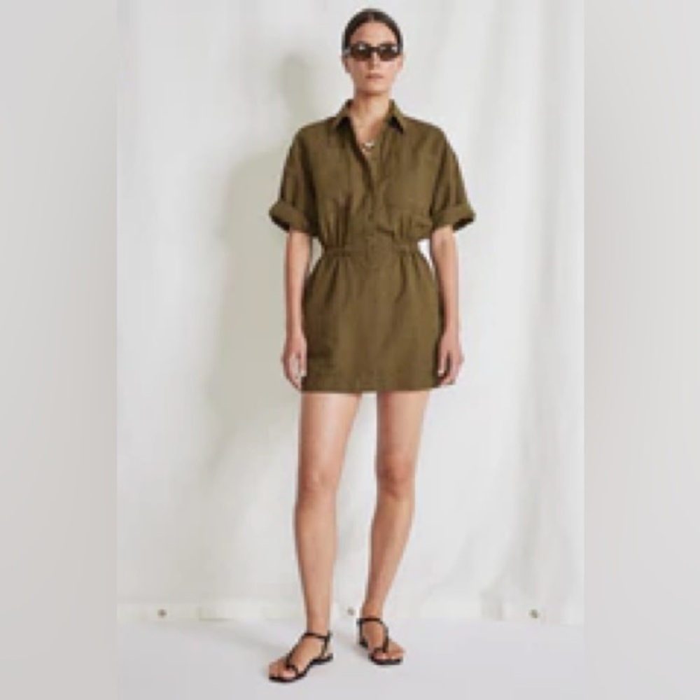 NWOT Apiece Apart Palmera Mini Dress in Olive Size M